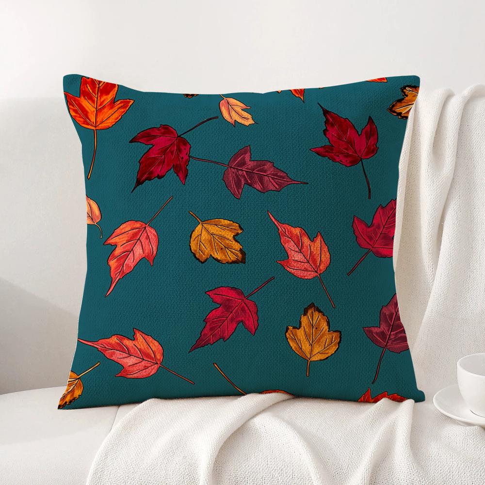 Autumn Leaves Print Cushion Cover, All-Season Universal & Removable Washable, Home Sofa & Bed Pillowcase