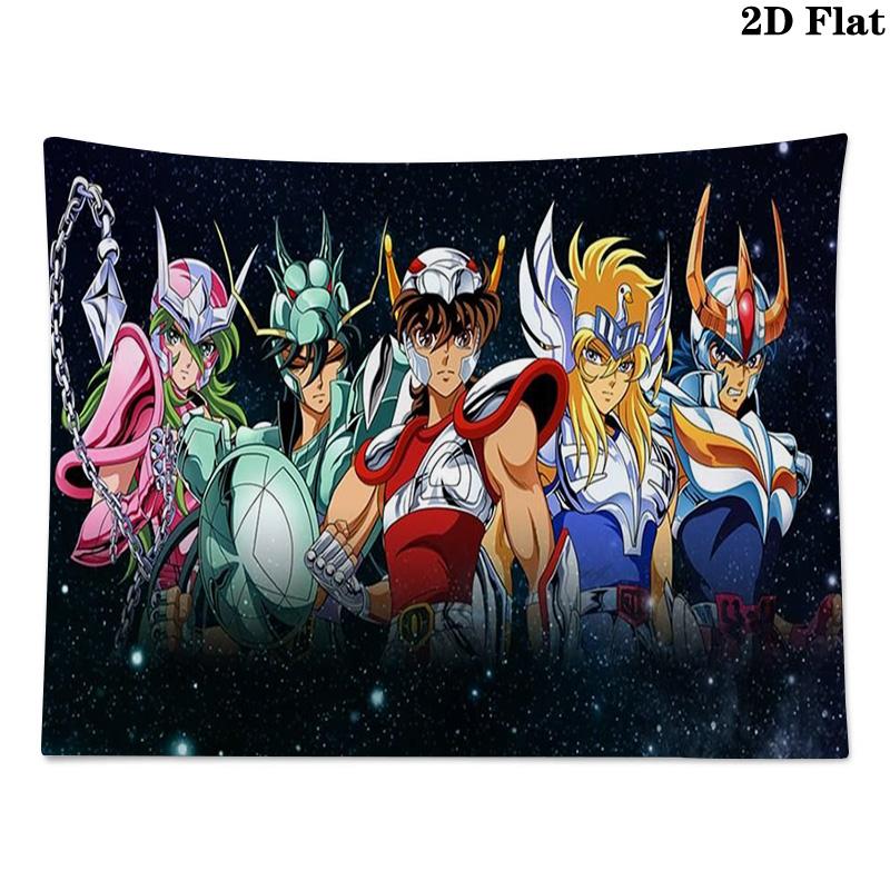 Saint Seiya Wall Tapestry Aesthetic Wall Hanging Printed Fabric Blanket Decorative Tapestries for Bedroom Living Room Home Decor