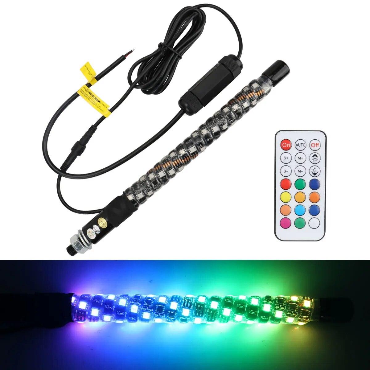 

1 в 1 30 см Symphony RGB неоновый декоративный светильник с дистанционным управлением, флагшток, антенна для UTV, внедорожника, квадроцикла, грузовика