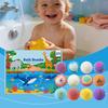 12Pcs Ocean-Themed Bath Bombs with Animal Toys Fizzy Colorful Bubble Balls for Kids Natural Sea Salt Essential Oils Moisturizing Skin-Softening Fun