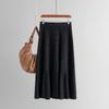 French Style New Simple and Versatile High Waist Pure Color Knitting Skirt Solid Color Knitted Skirt