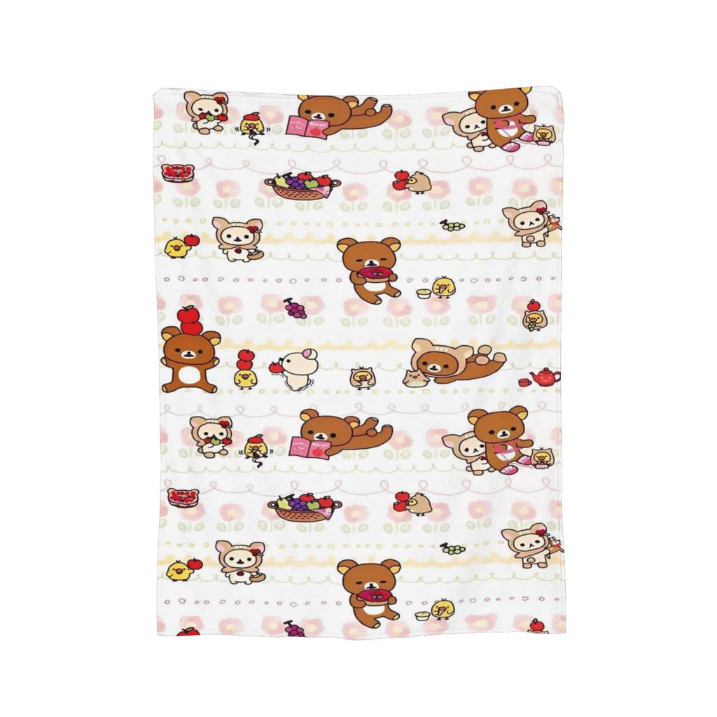 Rosa Süßer Bär Rilakkuma Decke Flauschige Tolle Atmungsaktive Überwurfdecken für Bett Sofa Winter,