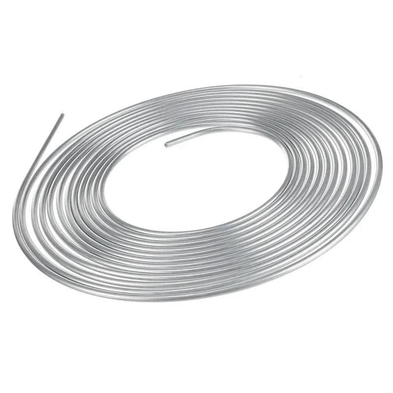 25ft 7.62M Car Roll Tube Coil of 1/4" OD Steel Zinc Brake Pipe Hose Line Piping Tube Tubing Anti-rust + 16PCS Tube Nuts Fittings
