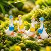 Holiday Decorations for Home 4Pcs Mini Goose Figurines Miniature Geese Statues with Hat & Bag Tiny Resin Animal Cute Room Decor Micro Landscape