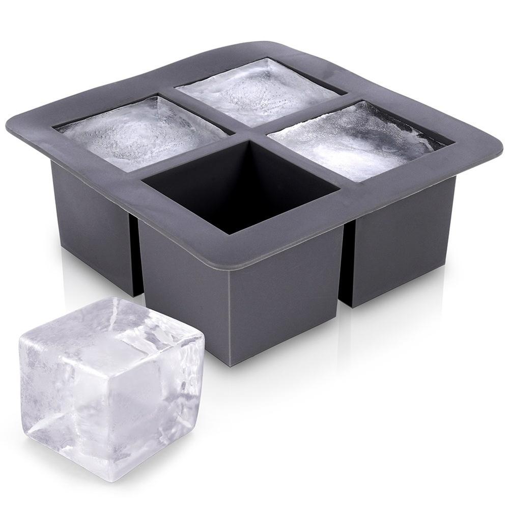Tavă Orion Silicon cu Forme pentru Gheață XXL, 4 Cuburi, 15.5x15.5x6cm