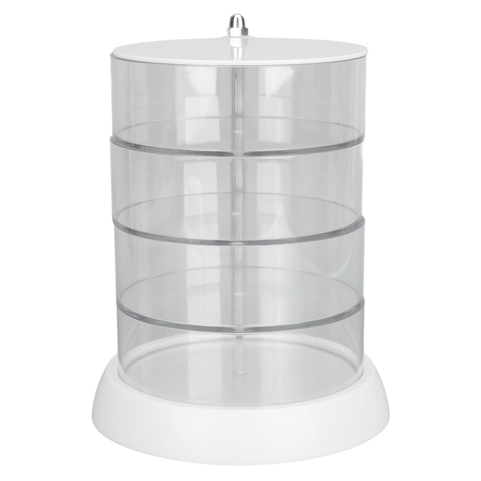 

Вращающийся держатель спонжа для макияжа, 4 слоя, пылезащитный, вращающийся, пудра для макияжа, прозрачная коробка