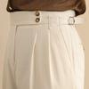 Pantaloni da abito casual da uomo a vita alta, dritti e larghi, con fibbia Naples Paris