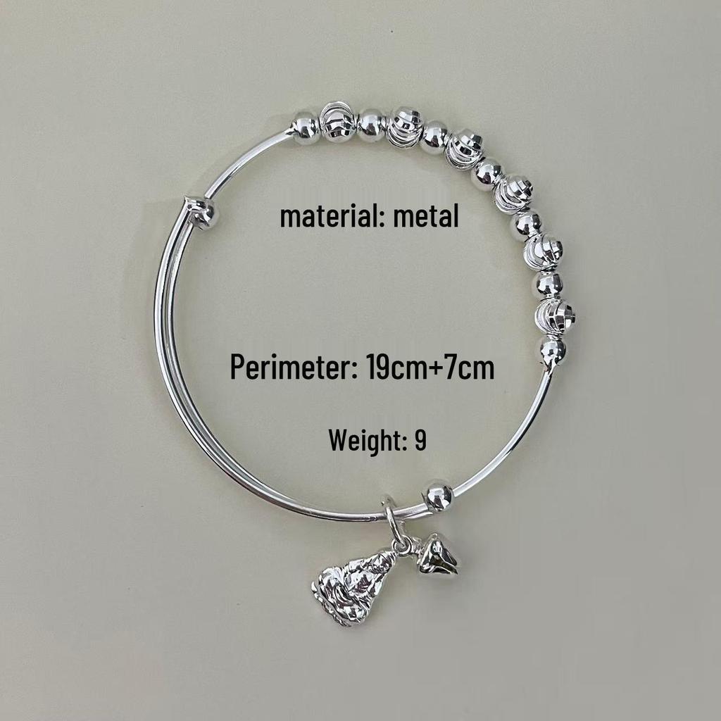 Trendy Celebrity Style Silver-Plated Beaded Adjustable Bracelet