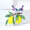 Cartoon Style Lemon Bird Alloy Safety Badge Pin Spring Summer Fashion Unisex Brooch Decorative Scarf Clip Bag Charm