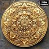 Goldene Florale Mandala Metall Wandkunst Runde Eisen Poster Heimdekoration