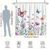 Colorful Butterfly & Flower Shower Curtain - Polyester, 12 Hooks, 70.8x70.8 Inches, Perfect for Bathroom Decor