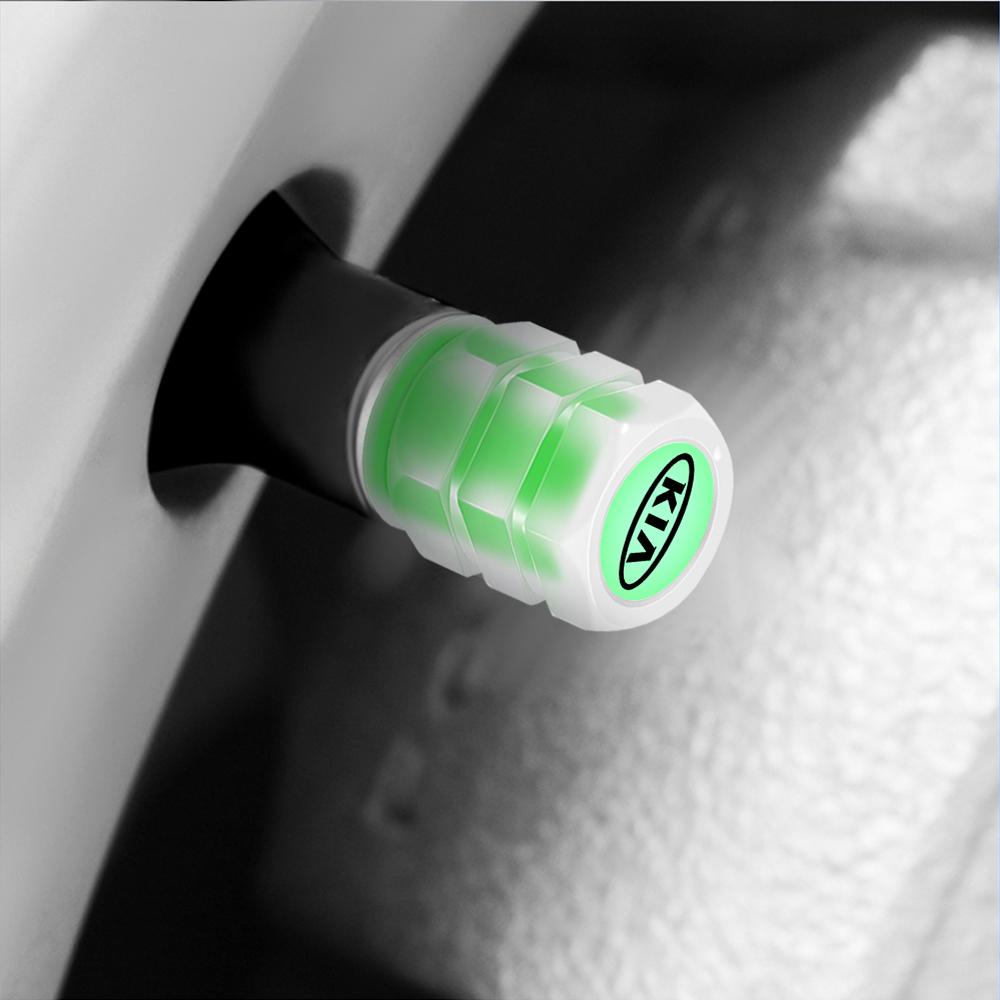 AABIW1 4pcs Fluorescent Car Wheel Air Valve Cap Accessories for Kia Sportage 3 Rio K2 Ceed Carnival Picanto Soul EV6 Niro Forte Seltos