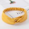 European & American Knit Crossover Headband: Pure Color Elastic Yoga Sports Hair Tie for Women