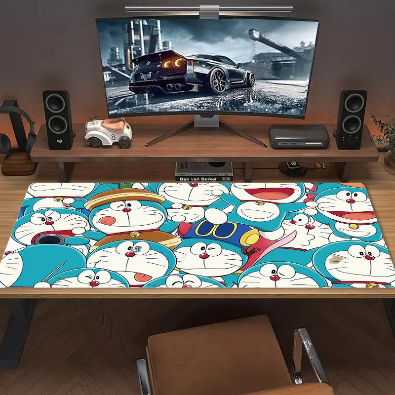Doraemon Print Cushion Non-slip Laptop Tablet Big Mousepad XXL Mat Mini PC Playmat With Lock edge