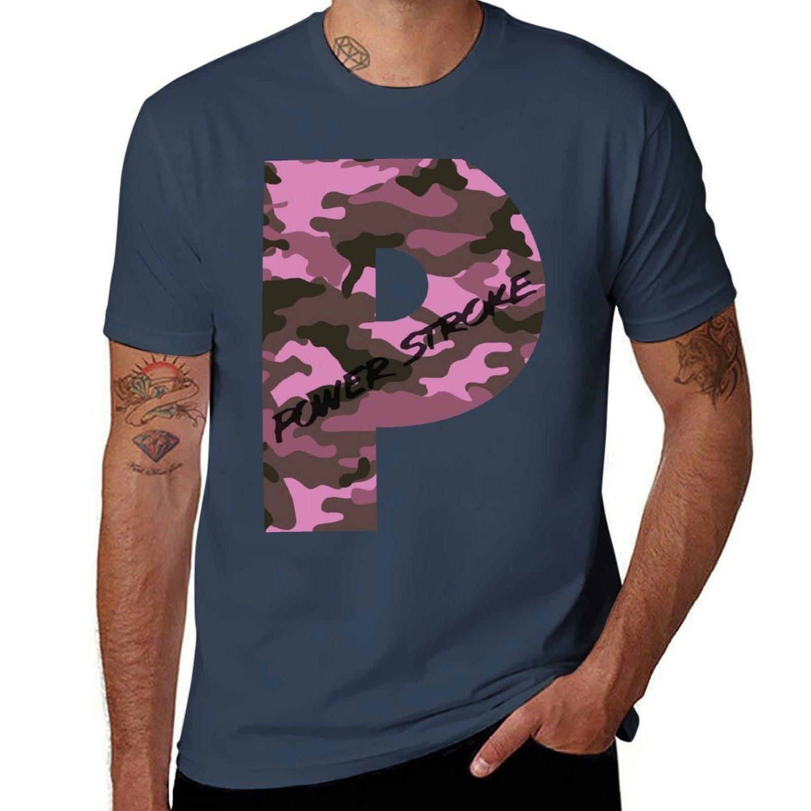 Powerstroke Pink Camo Tshirt Stain Resistant Casual Tee S
