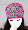 Lady Women Soft Cotton Ethnic Style Turban Hat Head Wrap Scarf Beanie Embroidered Flower Florals Print