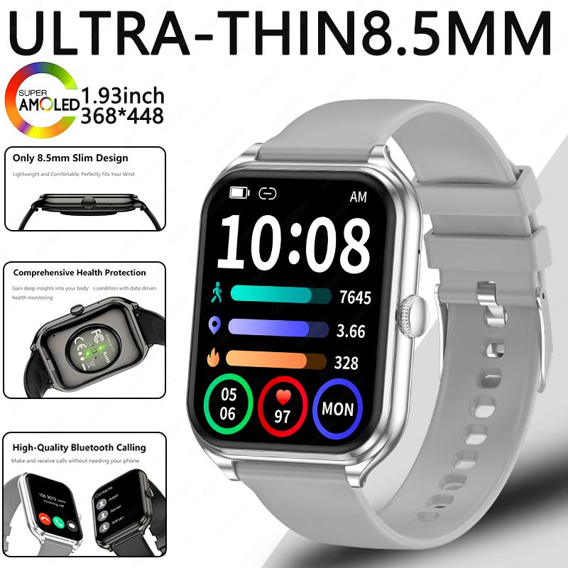 

New 1.93-inch HD display neutral smartwatch 8.5mm ultra-thin body Bluetooth call health monitor outdoor sports smartwatch