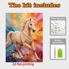 Pearl Painting 5D DIY Colorful Running Horse Gemstone Art Diamond Painting Kit for Adults/Beginners Gift Ideas Home Decor Wall Art
