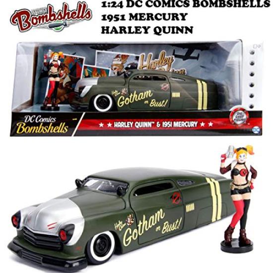 Jada Toys DC COMICS BOMBSHELLS 1951 MECURY HARLEY QUINN Mini Car 124 &