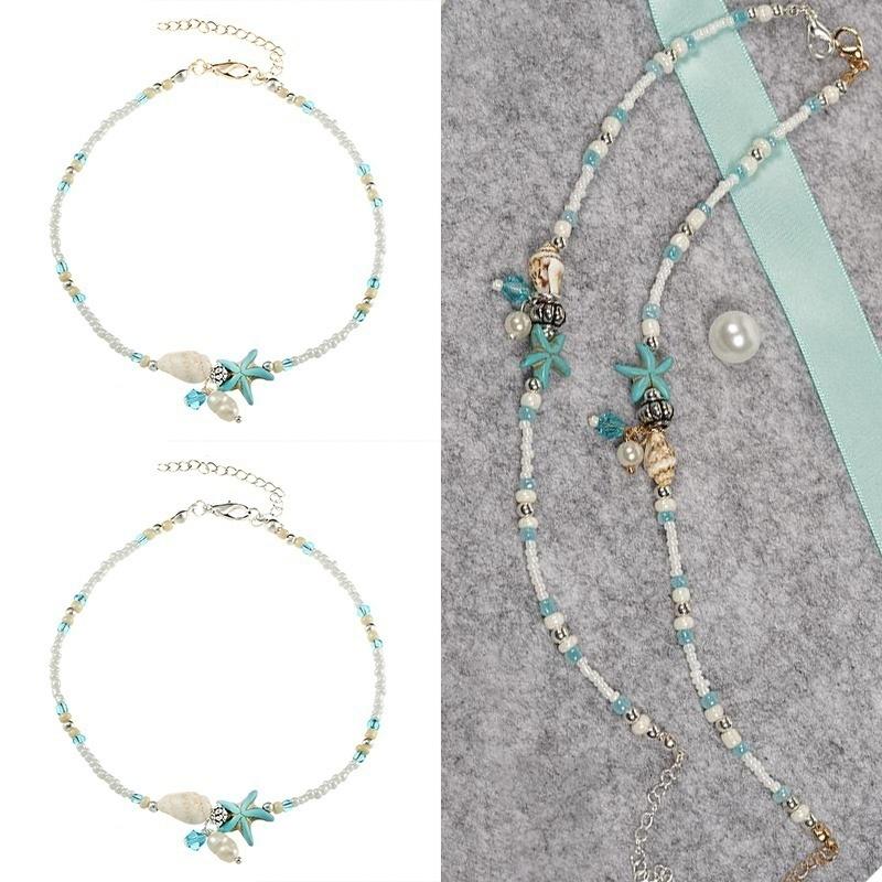 Shell Anklet Beads Starfish Anklets Vintage Handmade Sandal Statement Bracelet
