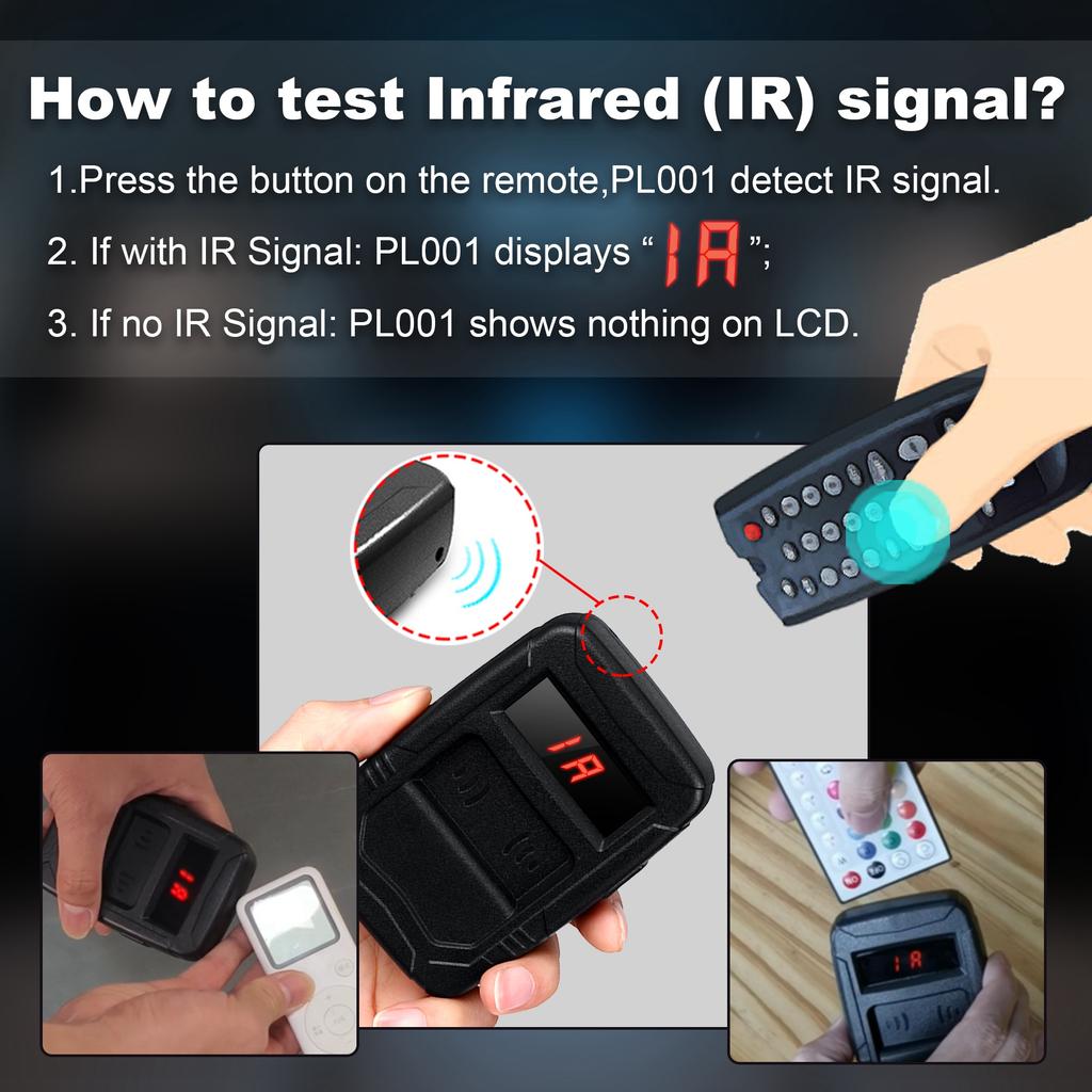 10MHZ To 1000MHZ Car Key Frequency Tester for 315,433,868,902MHZ, Door RF TV Infrared IR Remote Control Detector Diagnostic Tool