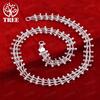 Design 925 Sterling Silver Double Row Bead Chain Necklace For Women Exquisite Fashion Jewelry Birthday Christmas Party Gifts