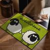 Charming Sheep-Themed Welcome Mat with Non-Slip Machine-Washable Polyester, Durable for Kitchen, Dining, Hallway, Bedroom