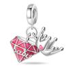 Sweet Romantic Copper Metal Princess Letter Pink High Heels Handbag Dress Charm Bead Components Bead Components Compatible With Pan Authentic