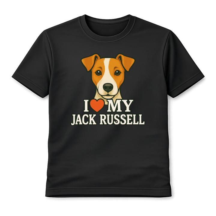 I Love My Jack Russell Cute Dog Unisex T-Shirt Terrier Gift Lover Graphic Tee M