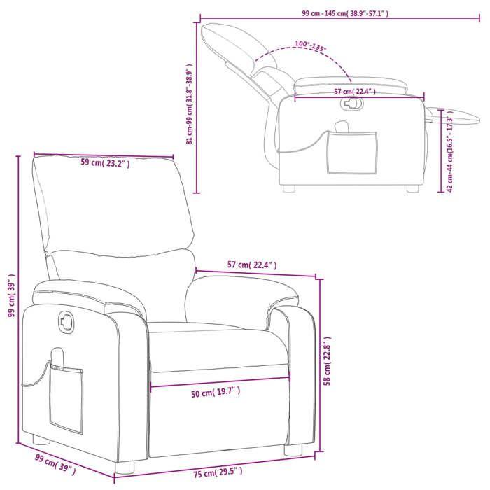 VidaXL Reclining Massage Armchair, Relaxation Chair with Footrest, Seat with Backrest and Armrests Living Room, 373426