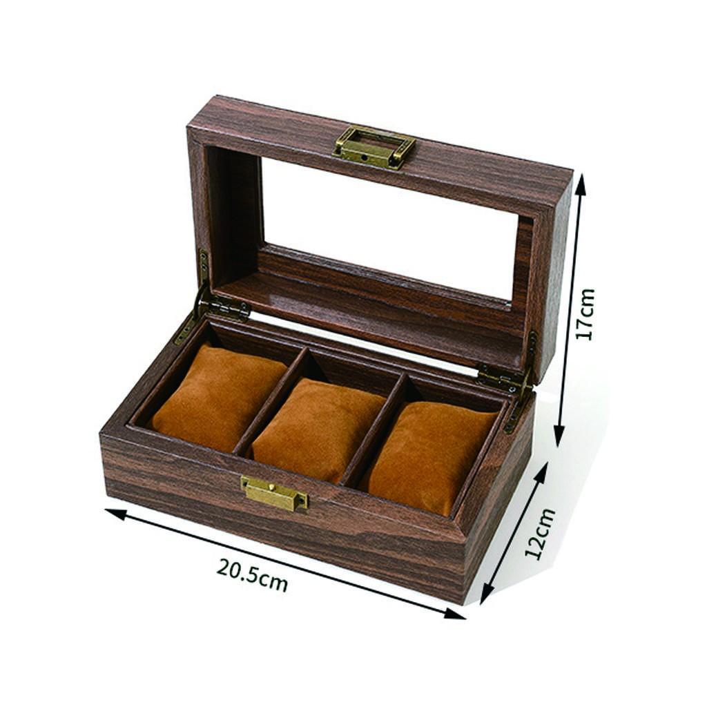 Eco-Friendly Leather Classic Best Selling Style Dust-Proof Watch Storage Display Box With Lock Glass Window Watch Box
