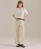 BASIC HOUSE Women'S Ribbed Short Sleeve T-Shirt White Lyts3201