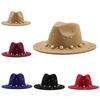 Fashion Classic Fedora Wool Big Brim Pearl Jazz Top Hat Church Hat Adult Dancer Costume Accessory Prop for Women and Men