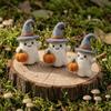 Needle Felted Figurine Little Pocket Ghost, Halloween Handmade Wool Ghost with Pumpkin, Mini Small Prop Plush Doll Inspirational Card, Emotional