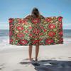 1pc Traditional Floral Ornament Design - Cultural Aesthetic Pattern 2D Printed Microfiber Beach Towel, Quick Dry Super Absorbent