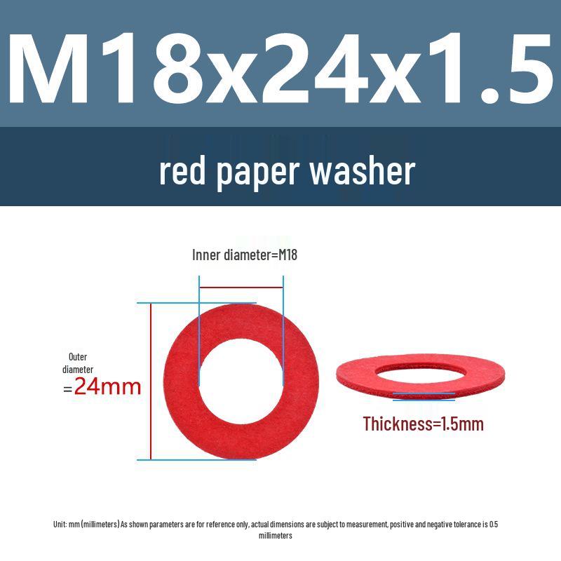 Yigu Red Mica Paper Washer Gasket M2-M20 Flat Washer