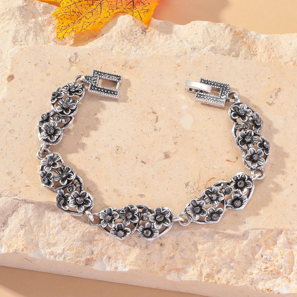 

Новый ретро винтажный браслет с розой, ниша, легкий роскошный цветочный браслет, крутой и элегантный браслет