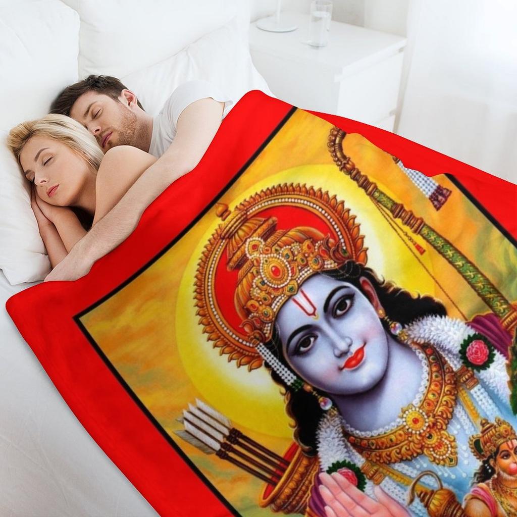 Hindu Lord Rama Goddess Print Throw Blanket Quilt Luxury Throw Decoratives funny gift Blankets