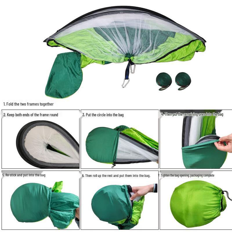Automatic Pop-Up Camping Hammock with Mosquito Net