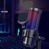 Veetop USB Condenser Gaming Microphone, PC Microphone with RGB Lighting, Cardioid Polar Pattern, One-Touch Mute, Pop Filter, Plug & Play Volume Contro