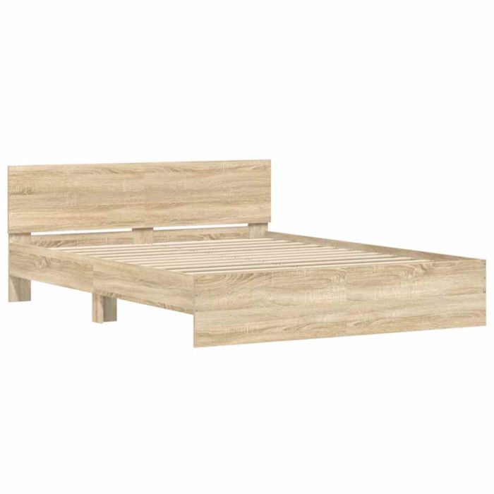 VidaXL Bed Frame with Headboard Sonoma Oak 140x200 Cm 3207485