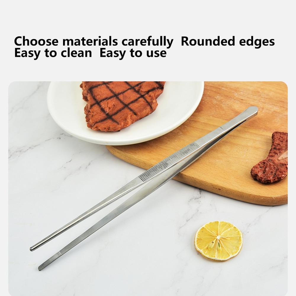 Stainless Steel Barbecue Clip Silver Bread Clip Practical Kitchen Tweezers Home Kitchen