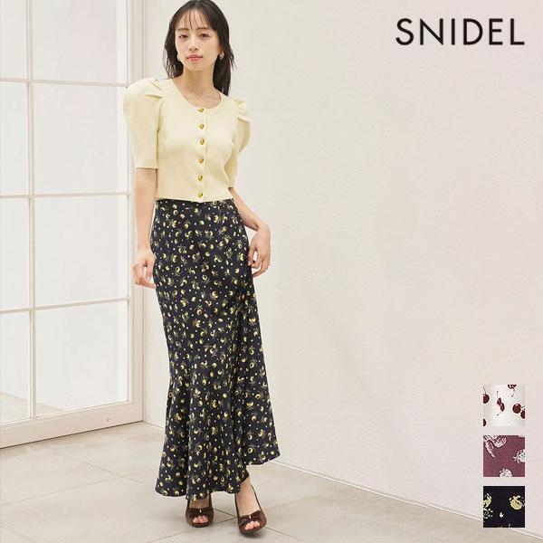 SNIDEL Bottoms 26 Spring/Summer Sustainable Fruit Print Mermaid Skirt Reserved from mid-May to late May Long length short sleeve setup swfo261148