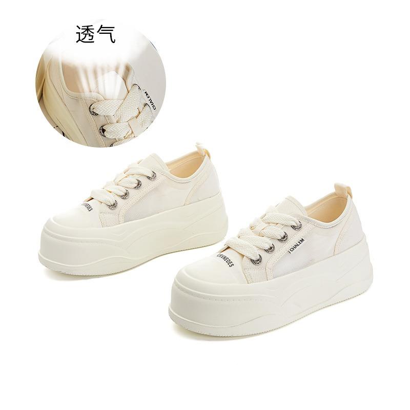 Foam sole white shoes women's summer new thick sole heightening breathable casual single shoes women's small women's shoes tide