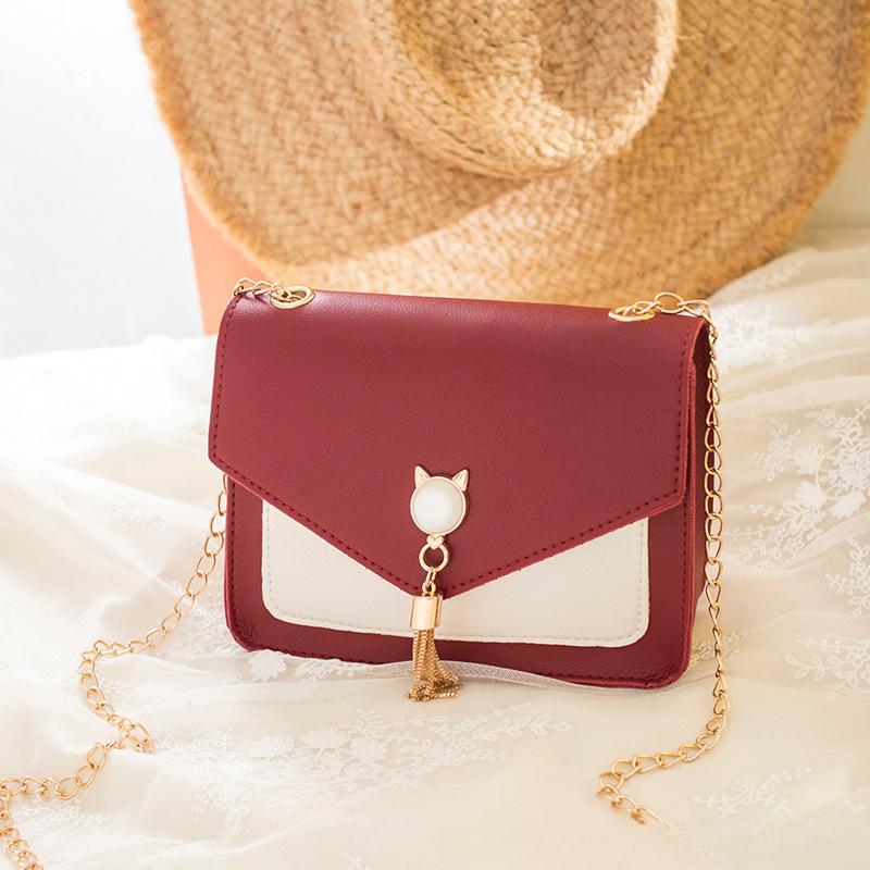 Kleine Taschen Frische Süße und Modische Taschen Kleine Quadratische Tasche Kontrastfarbe Vielseitige Clutch