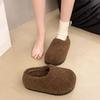 Retro Thick Bottom Cotton Slippers for Women's Autumn and Winter Fashion Outerwear, Baotou Cotton Tug, Suede Warm Cotton Tug