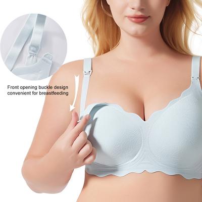 Soutien-gorge de maternité sans couture Sous-vêtement d'allaitement Anti-affaissement Sans armatures Respirant Galbant Grande taille Confort respirant