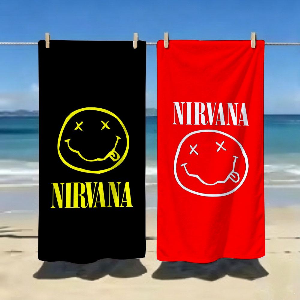 Rock Bands LOGO N-NirvanaS Towel ultra-fine fiber quick drying absorbent bath towel, outdoor swimming sports towel