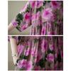 DIMANAF 2025 Women Plus Size Summer New Vintage Floral Dress Holiday Long Basic Short Sleeve Casual Loose Dress