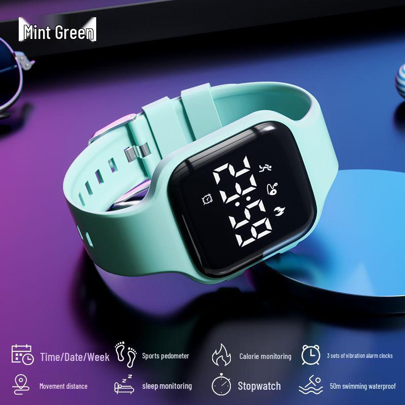 Waterproof Sport Smartwatch for Junior High Boys with Silent Alarm & Multifunctions